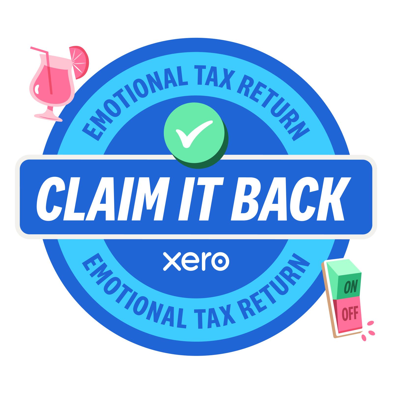 A graphic with inviting you to share your emotional tax return on social media