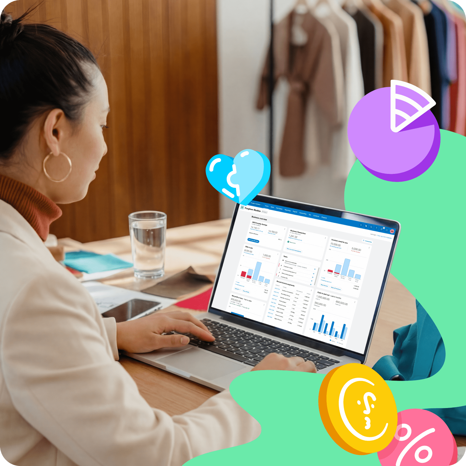 A small business owner using Xero