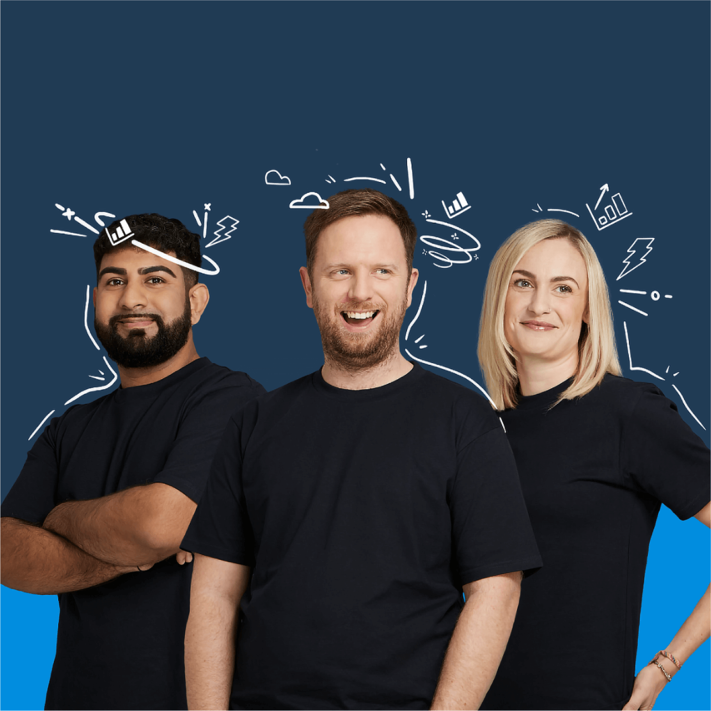 Three Xero partners stand together
