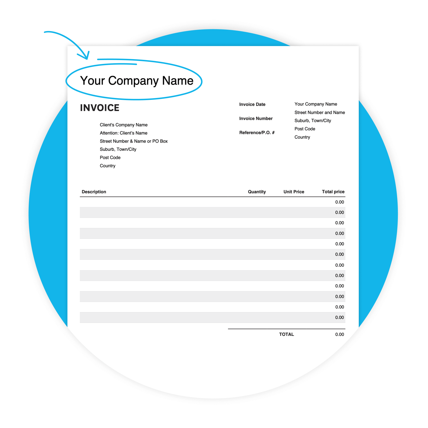 a blank medical invoice template with fields for users to fill out
