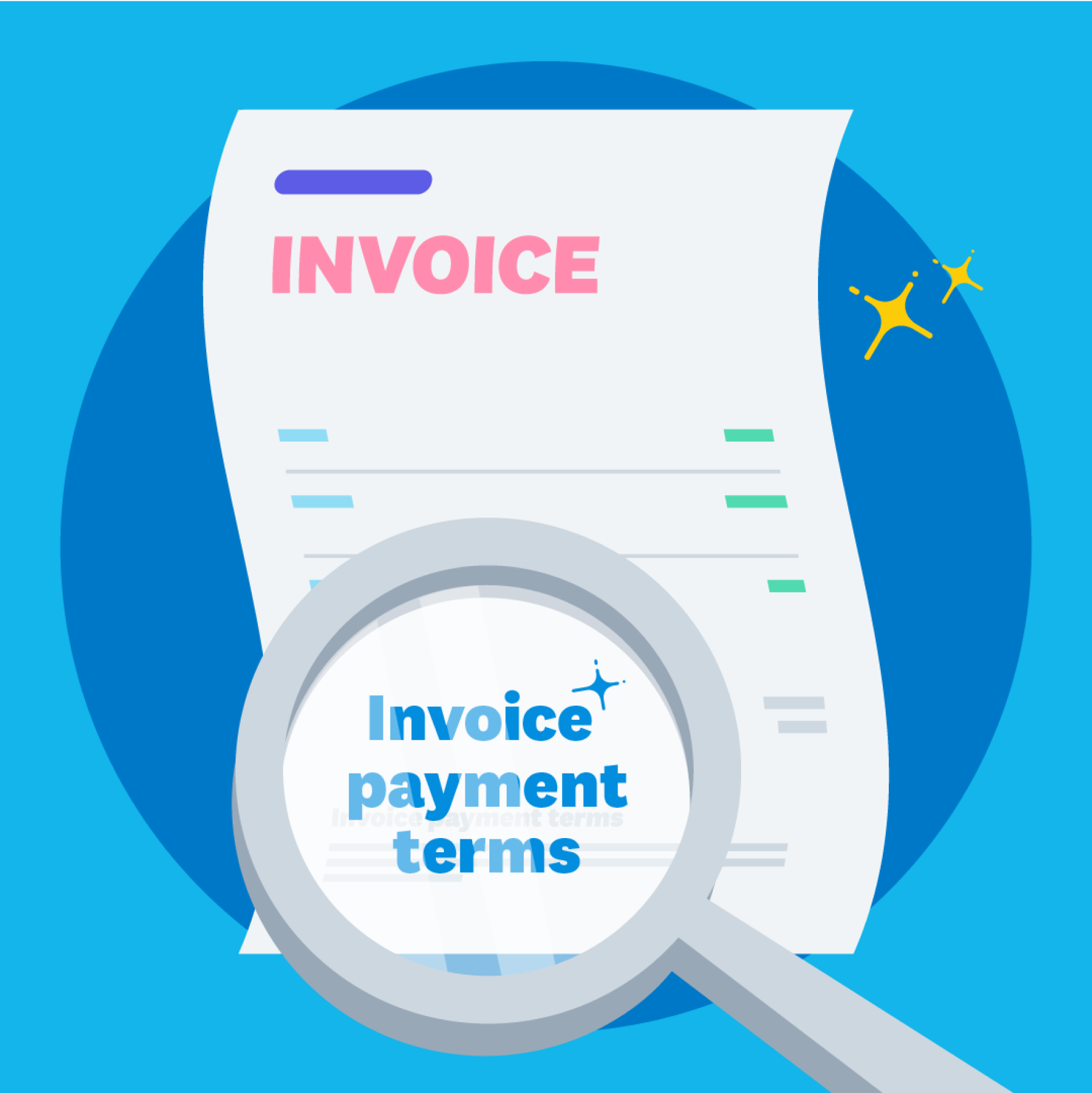 A Xero invoice with invoice payment terms included after the amount owing. 