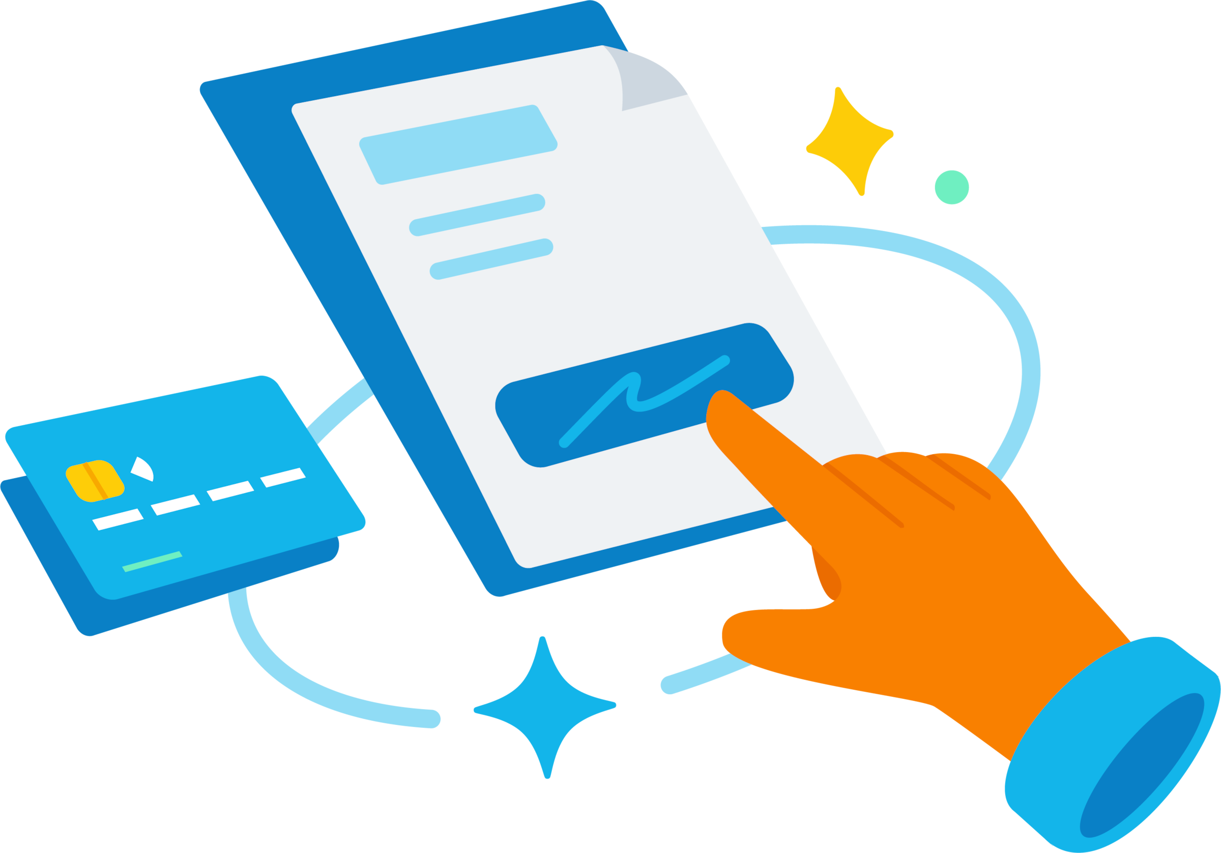 A business owner accepts contactless payments using the Xero Accounting app.