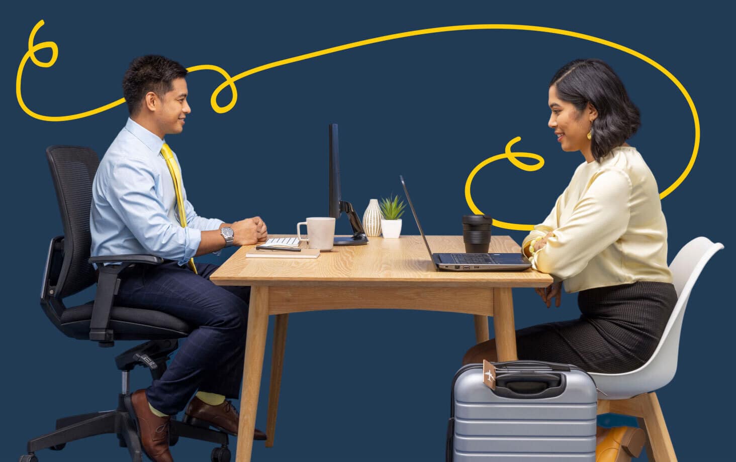 Two accountants working with Xero software.