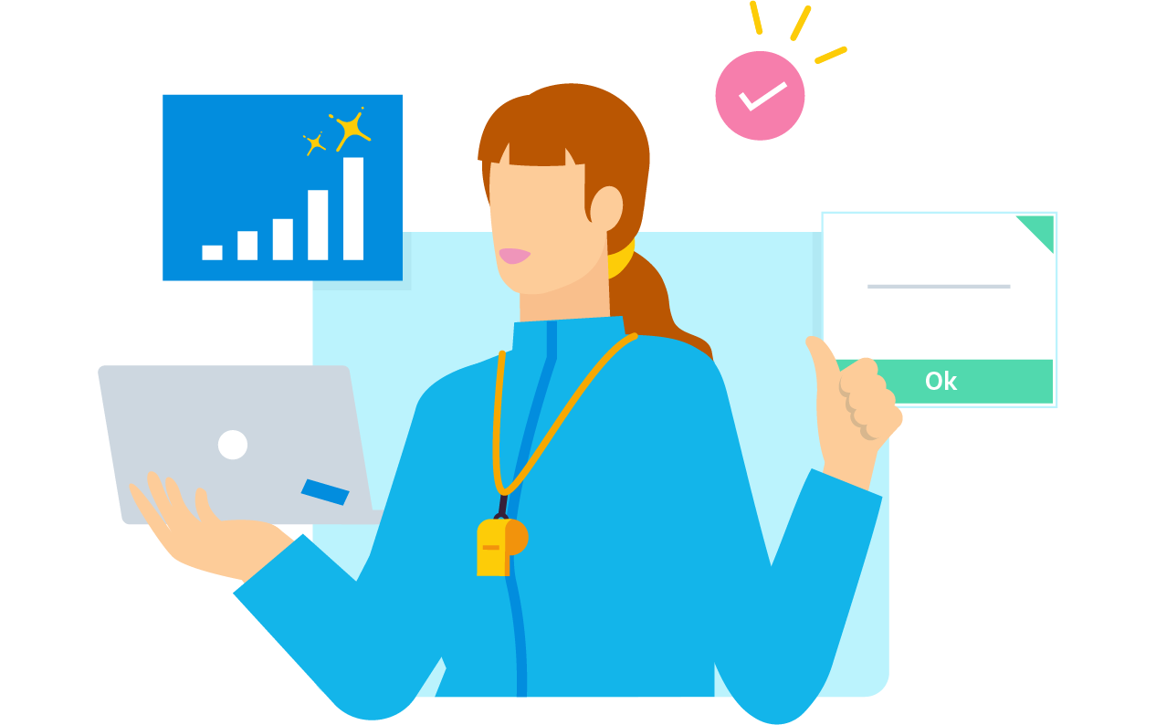 A football coach checks Xero and sees up-to-date charts and figures.